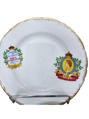 Vintage Queen Elizabeth II Coronation Commemorative Bone China Plate 1953